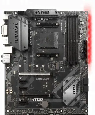 Материнская плата MSI B450 TOMAHAWK Socket AM4 AMD B450 4xDDR4 2xPCI-E 16x 3xPCI-E 1x 6 ATX Retail (B450TOMAHAWK)-0