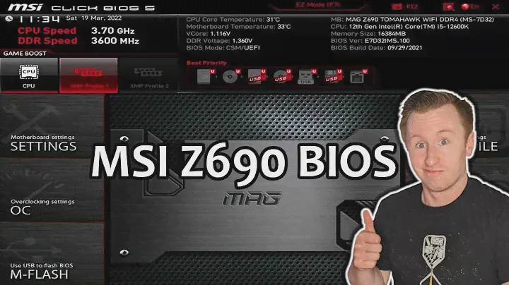 Обзор BIOS материнской платы MSI Mag Z690 Tomahawk WiFi DDR4