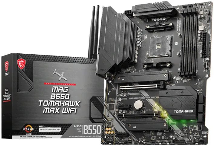 MSI MAG B550 Tomahawk Max WiFi DDR4 AM4 Материнская плата AMD, набор микросхем AMD B550, 4 слота DIMM, максимальная память 128 ГБ, AMD Wi-Fi 6E / BT5.