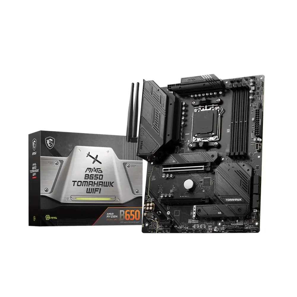 Материнская плата MSI MS-7D75/MAG B650 TOMAHAWK WIFI/601-7D75-010,11/801-7D75-001/STD B650,AM5,4DDR5,2PCI-Ex16,1PCI-Ex1,3M.2,6SATA3,1USB3.2Gen2x2,4USB3/, MAG B650 TOMAHAWK WIFI