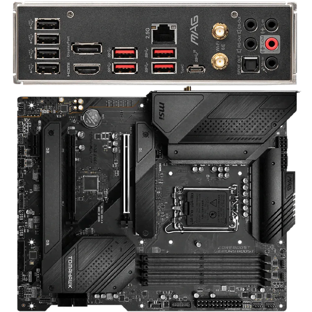 Материнская плата MSI MAG B660 Tomahawk WiFi B660 Socket-1700 4xDDR5, 6xSATA3, RAID, 3xM.2, 2xPCI-E16x, 4xUSB3.2, 1xUSB3.2 Type C, DP, HDMI, WiFi, 2.5Glan, ATX-0
